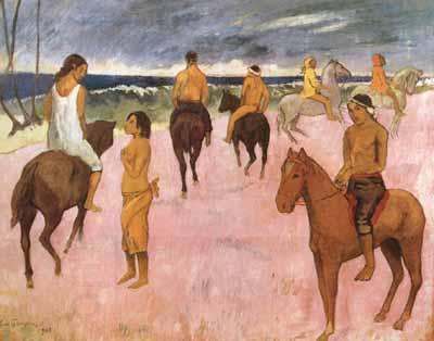 Paul Gauguin Riders on the Beach (mk07) China oil painting art